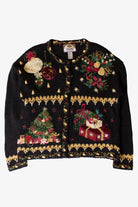 Vintage Embroidered Floral Collage Christmas Cardigan (2000s)