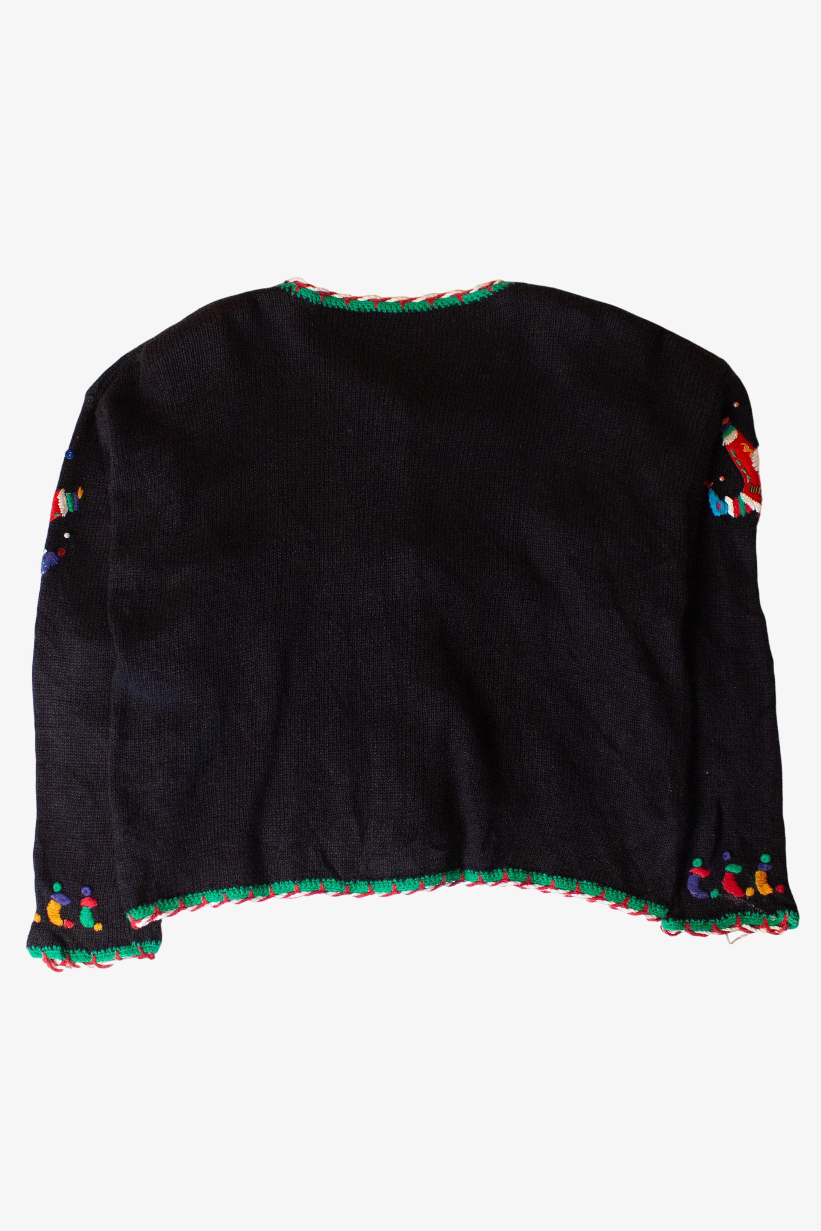 Vintage Work in Progress Santas Christmas Cardigan (1990s)