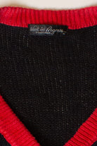Vintage Black Blocked Collage Ugly Christmas Cardigan (1990s)