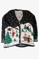 Vintage Bears On Skis Christmas Cardigan (1990s)