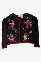 Vintage Bears On Skates Christmas Cardigan (1990s)