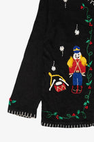 Vintage Black Nutcrackers Ugly Christmas Cardigan (1990s)