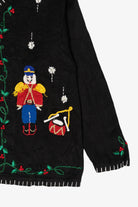 Vintage Black Nutcrackers Ugly Christmas Cardigan (1990s)