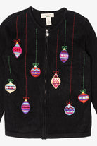 Vintage Black Bechamel Ornaments Ugly Christmas Cardigan (1990s)