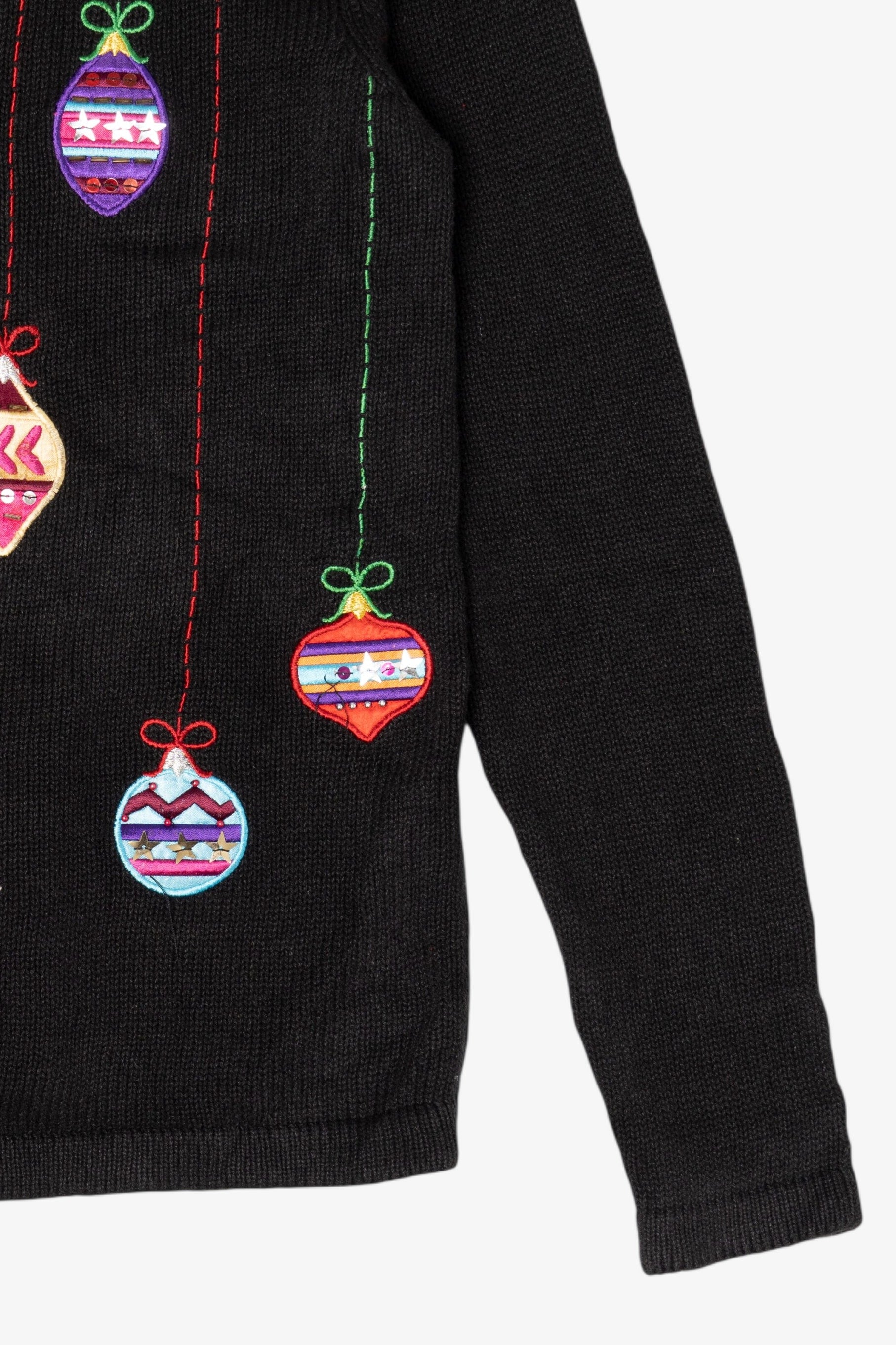 Vintage Black Bechamel Ornaments Ugly Christmas Cardigan (1990s)