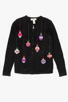Vintage Black Bechamel Ornaments Ugly Christmas Cardigan (1990s)