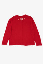Vintage Red Holiday Editions Snowy Town Ugly Christmas Cardigan (2000s)