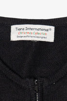 Vintage Black Tiara International Snowman With Presents Ugly Christmas Cardigan (2000s)