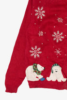 Vintage Red Heirloom Collectible Polar Bears Ugly Christmas Cardigan (2000s)