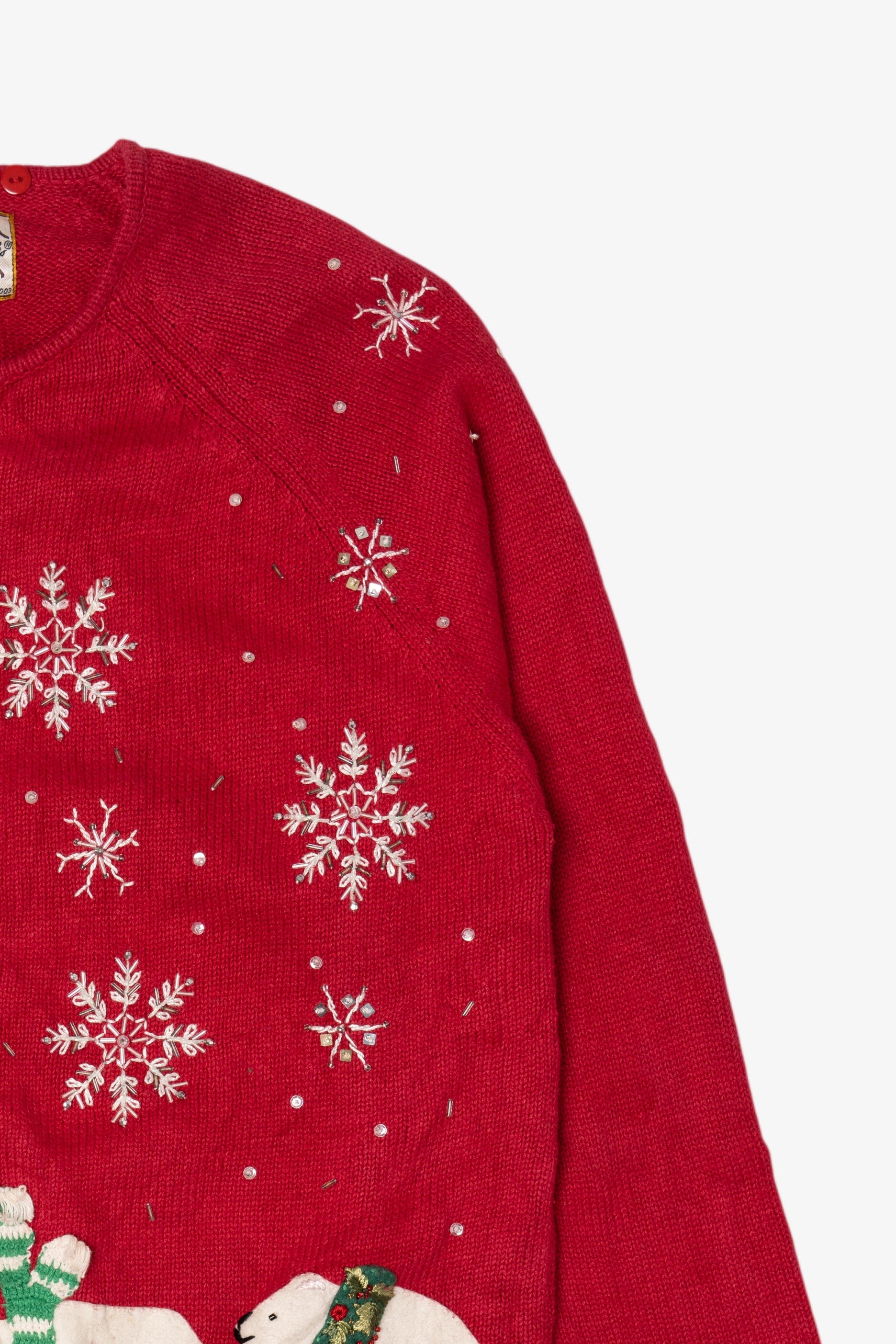 Vintage Red Heirloom Collectible Polar Bears Ugly Christmas Cardigan (2000s)
