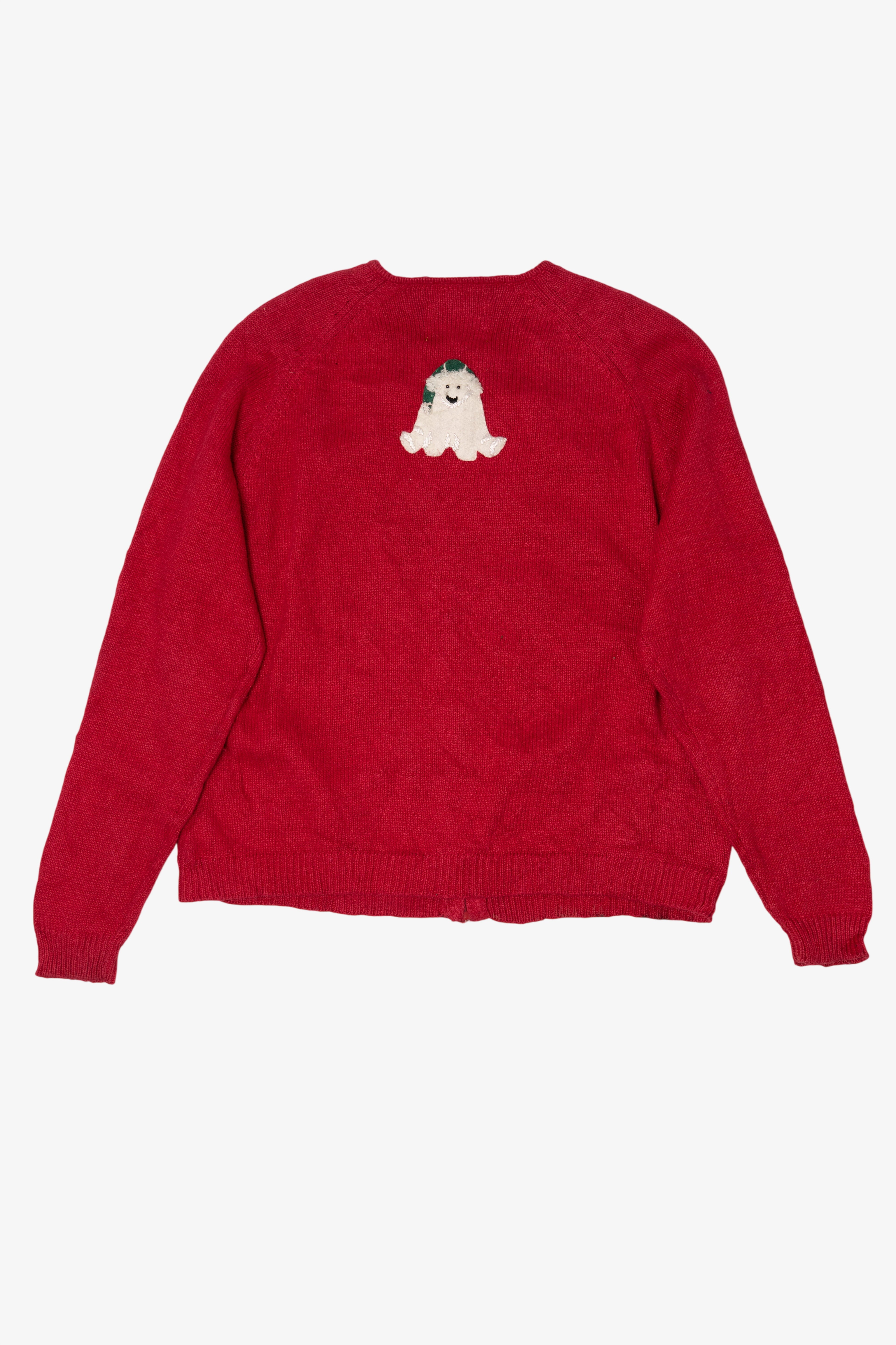 Vintage Red Heirloom Collectible Polar Bears Ugly Christmas Cardigan (2000s)