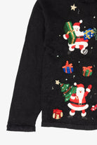 Vintage Black Carolina Colours Santa Ugly Christmas Cardigan (2000s)