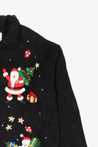 Vintage Black Carolina Colours Santa Ugly Christmas Cardigan (2000s)