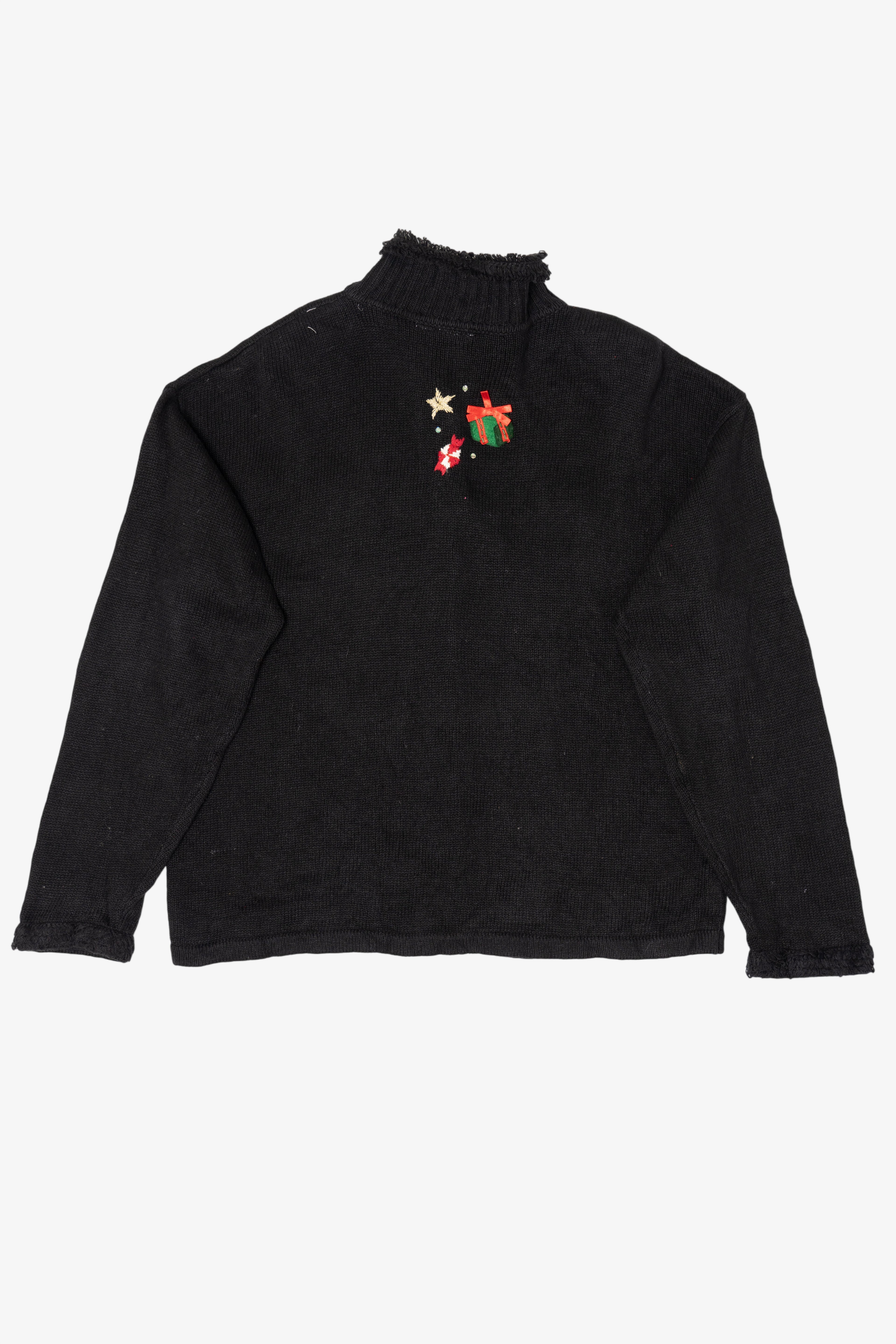 Vintage Black Carolina Colours Santa Ugly Christmas Cardigan (2000s)