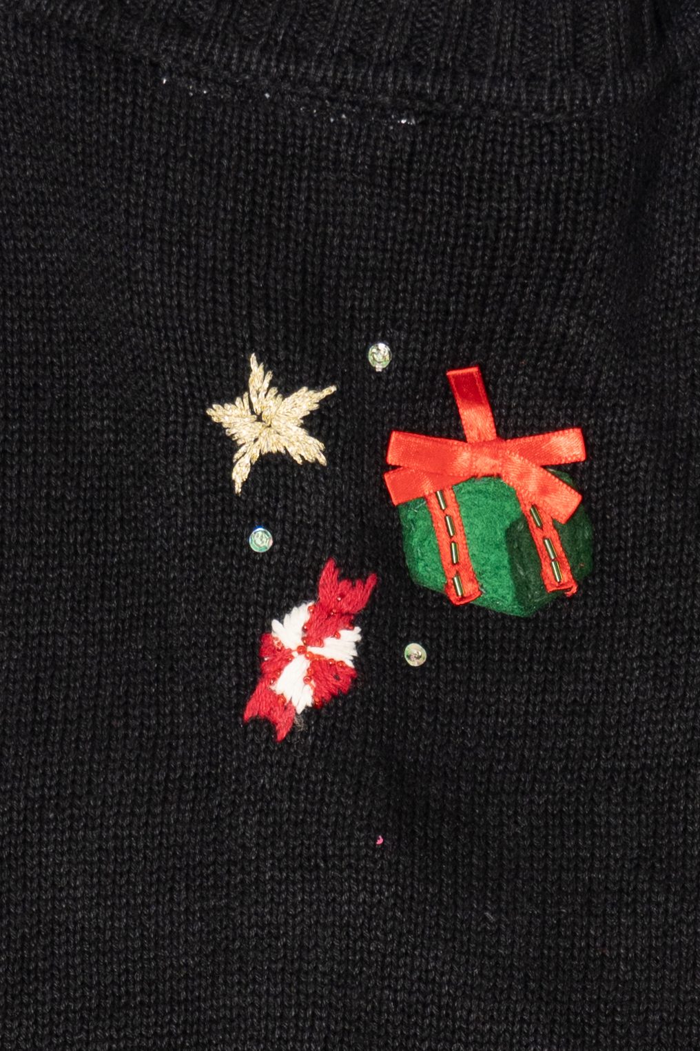 Vintage Black Carolina Colours Santa Ugly Christmas Cardigan (2000s)