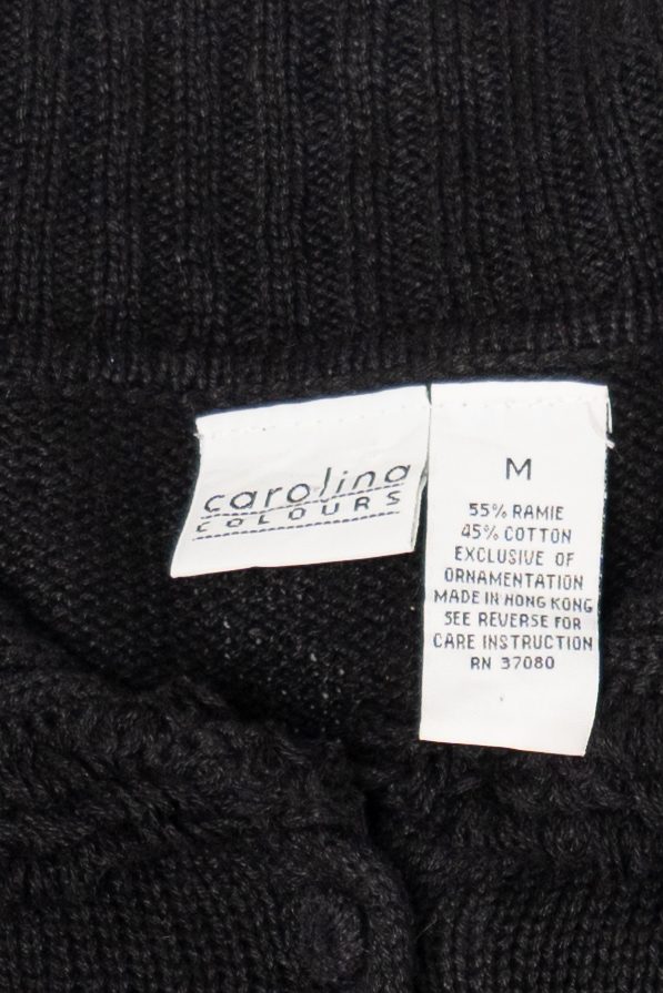 Vintage Black Carolina Colours Santa Ugly Christmas Cardigan (2000s)