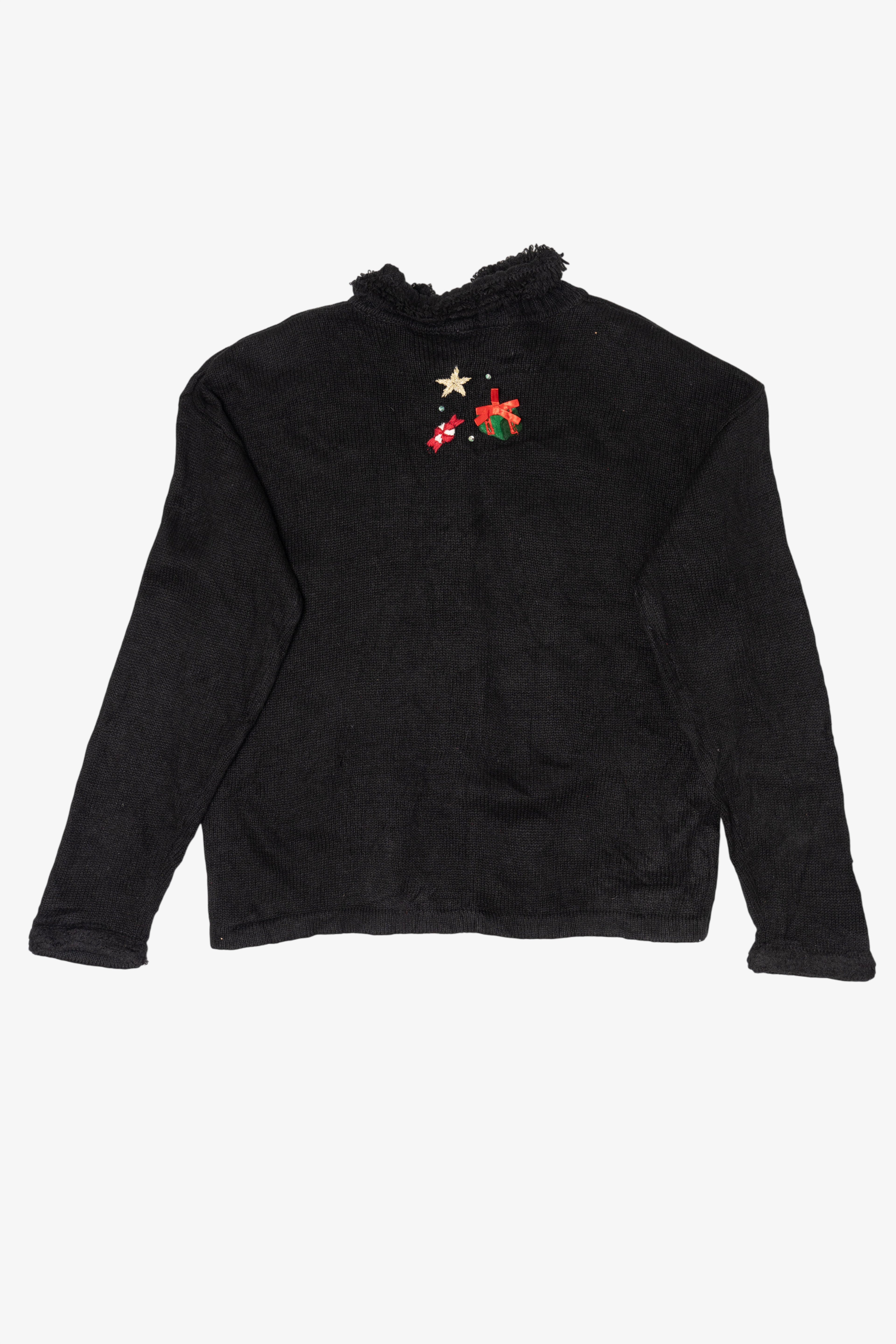 Vintage Black Carolina Colours Santas Ugly Christmas Cardigan (2000s)