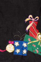 Vintage Black P'Galli Presents Ugly Christmas Cardigan (1990s)
