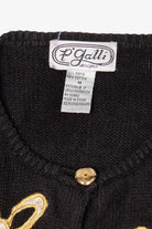 Vintage Black P'Galli Presents Ugly Christmas Cardigan (1990s)