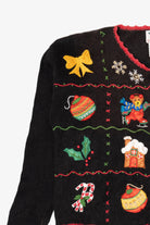Vintage Black Nutcracker Ugly Christmas Cardigan (1990s)