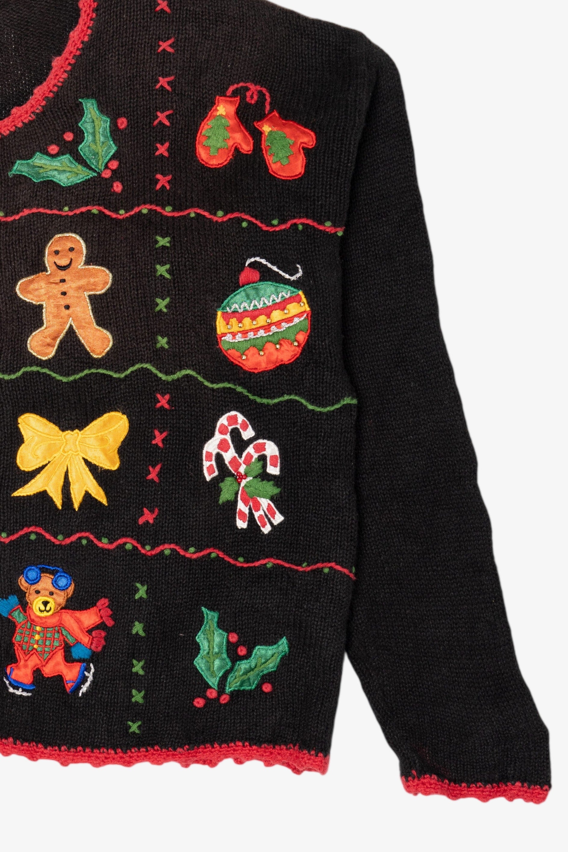 Vintage Black Nutcracker Ugly Christmas Cardigan (1990s)