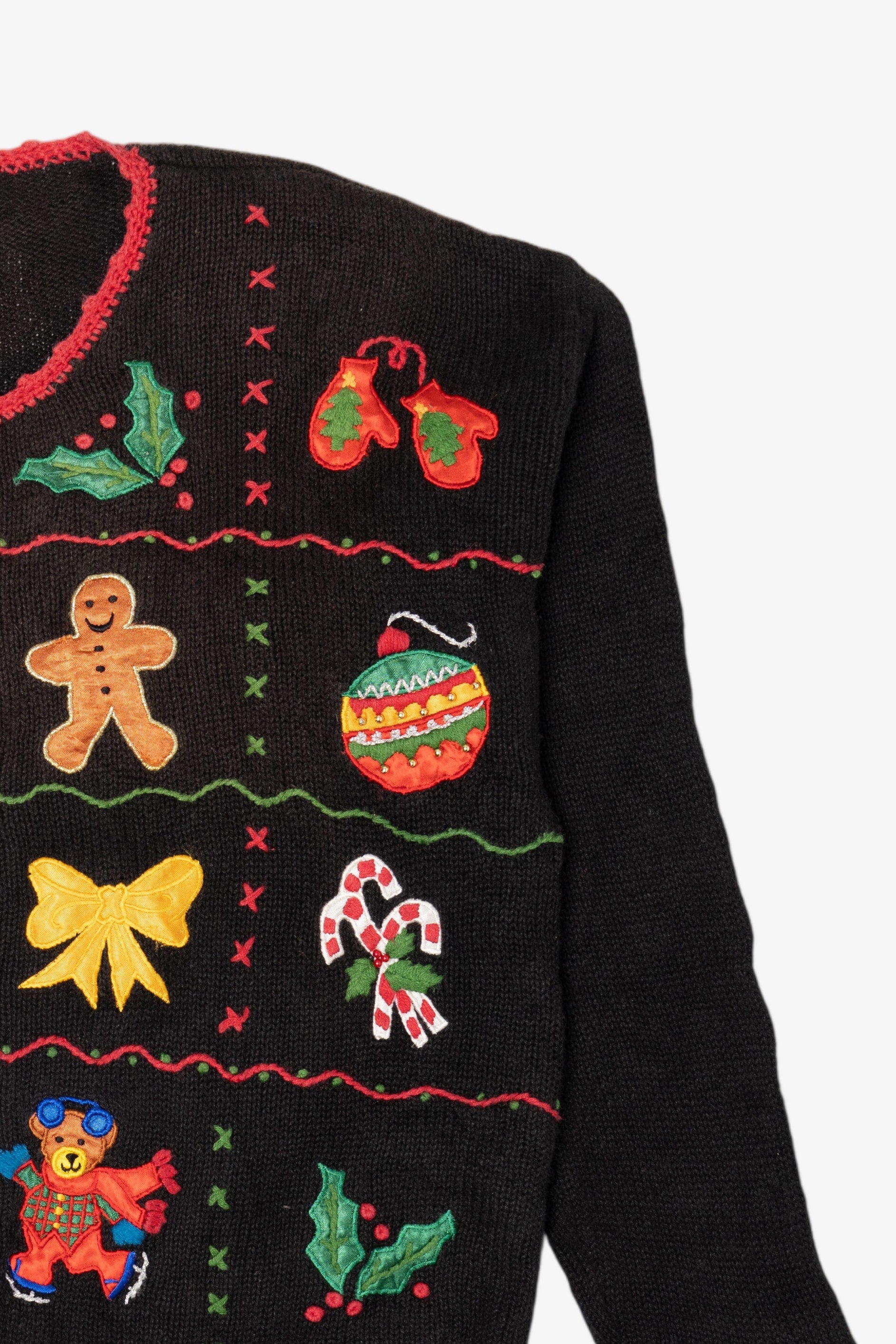 Vintage Black Nutcracker Ugly Christmas Cardigan (1990s)