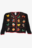 Vintage Black Nutcracker Ugly Christmas Cardigan (1990s)