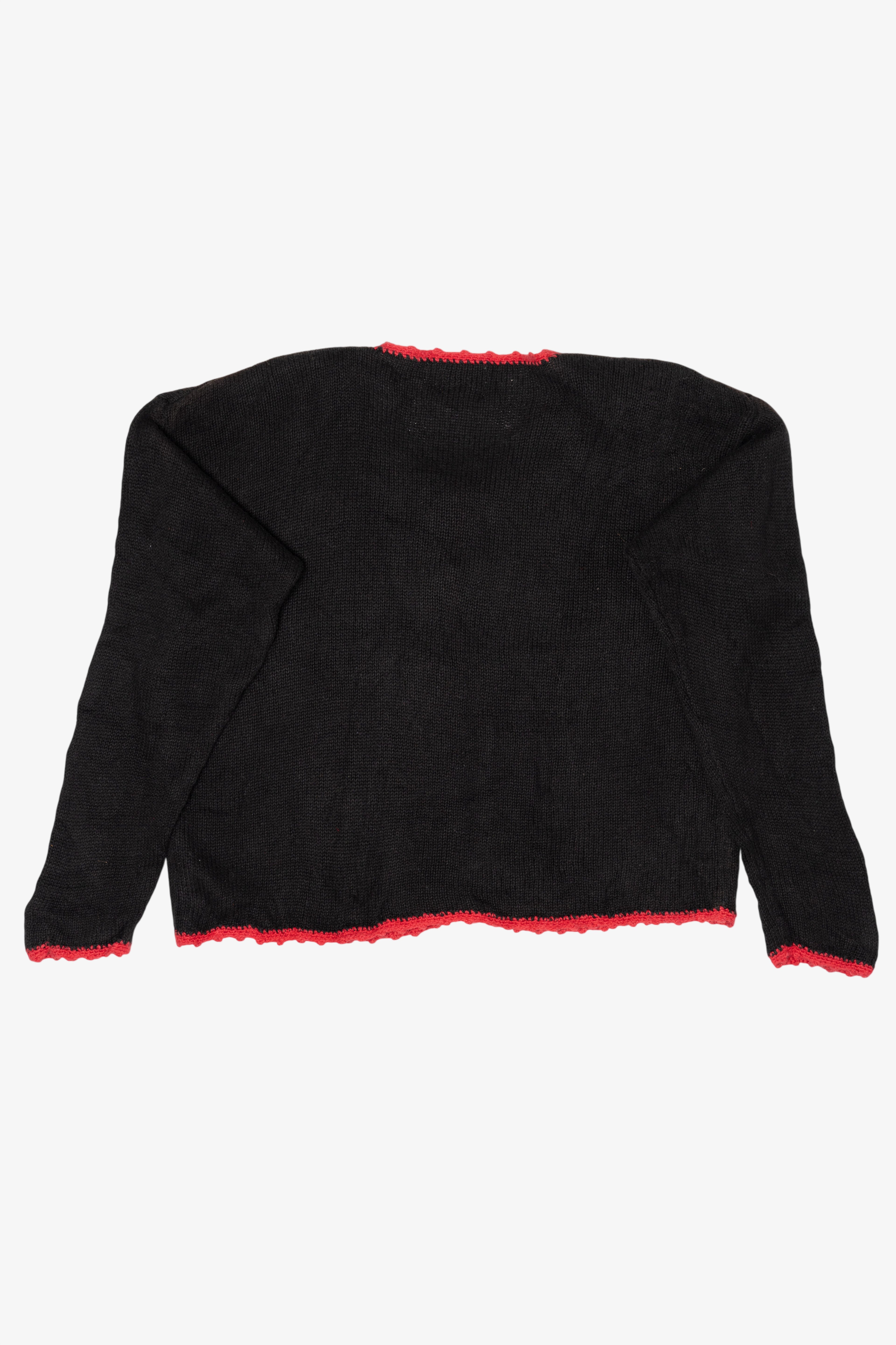 Vintage Black Nutcracker Ugly Christmas Cardigan (1990s)