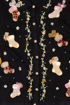 Vintage Black B.P Design Stockings Ugly Christmas Cardigan (1990s)