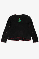 Vintage Black Designers Studio Originals Trees Ugly Christmas Cardigan (1990s)