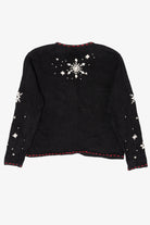 Vintage Black Gingerbread House And Stocking Ugly Christmas Cardigan (1990s)