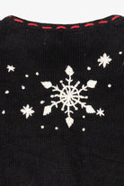 Vintage Black Gingerbread House And Stocking Ugly Christmas Cardigan (1990s)