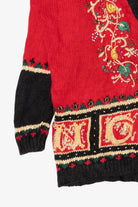 Vintage Red Lord Taylor "Noel" Ugly Christmas Cardigan (1990s)