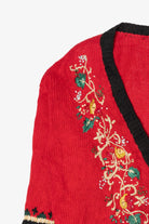 Vintage Red Lord Taylor "Noel" Ugly Christmas Cardigan (1990s)