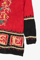 Vintage Red Lord Taylor "Noel" Ugly Christmas Cardigan (1990s)