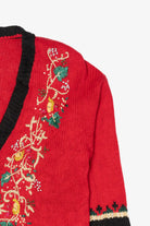 Vintage Red Lord Taylor "Noel" Ugly Christmas Cardigan (1990s)
