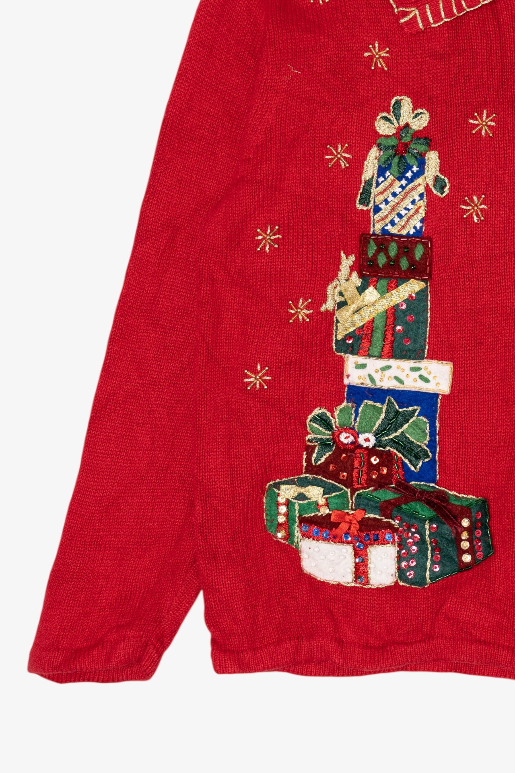 Vintage Red Tiara International Presents Ugly Christmas Cardigan (2000s)