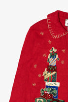 Vintage Red Tiara International Presents Ugly Christmas Cardigan (2000s)