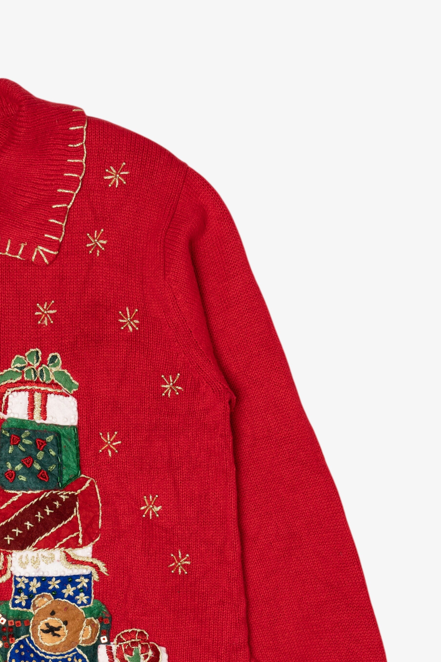 Vintage Red Tiara International Presents Ugly Christmas Cardigan (2000s)