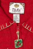 Vintage Red Tiara International Presents Ugly Christmas Cardigan (2000s)