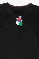 Vintage Black Designers Studio Original Snowmen Ugly Christmas Cardigan (1990s)