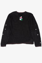 Vintage Black Designers Studio Original Snowmen Ugly Christmas Cardigan (1990s)