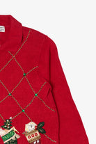 Vintage Red Heirloom Collectible Stockings Christmas Cardigan (2000s)