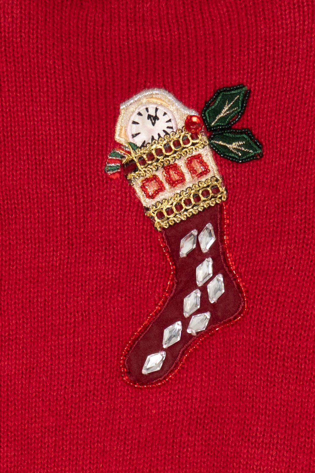 Vintage Red Heirloom Collectible Stockings Christmas Cardigan (2000s)