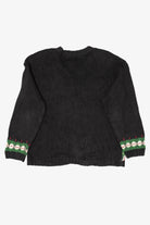 Vintage Black Heirloom Collectibles "Noel" Ugly Christmas Cardigan (1990s)