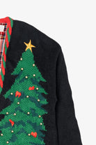 Vintage Hand Knit Black Marisa Christina Ugly Christmas Cardigan (1990s)
