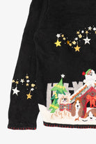 Vintage Black Arriviste Dogs Ugly Christmas Cardigan (1990s)