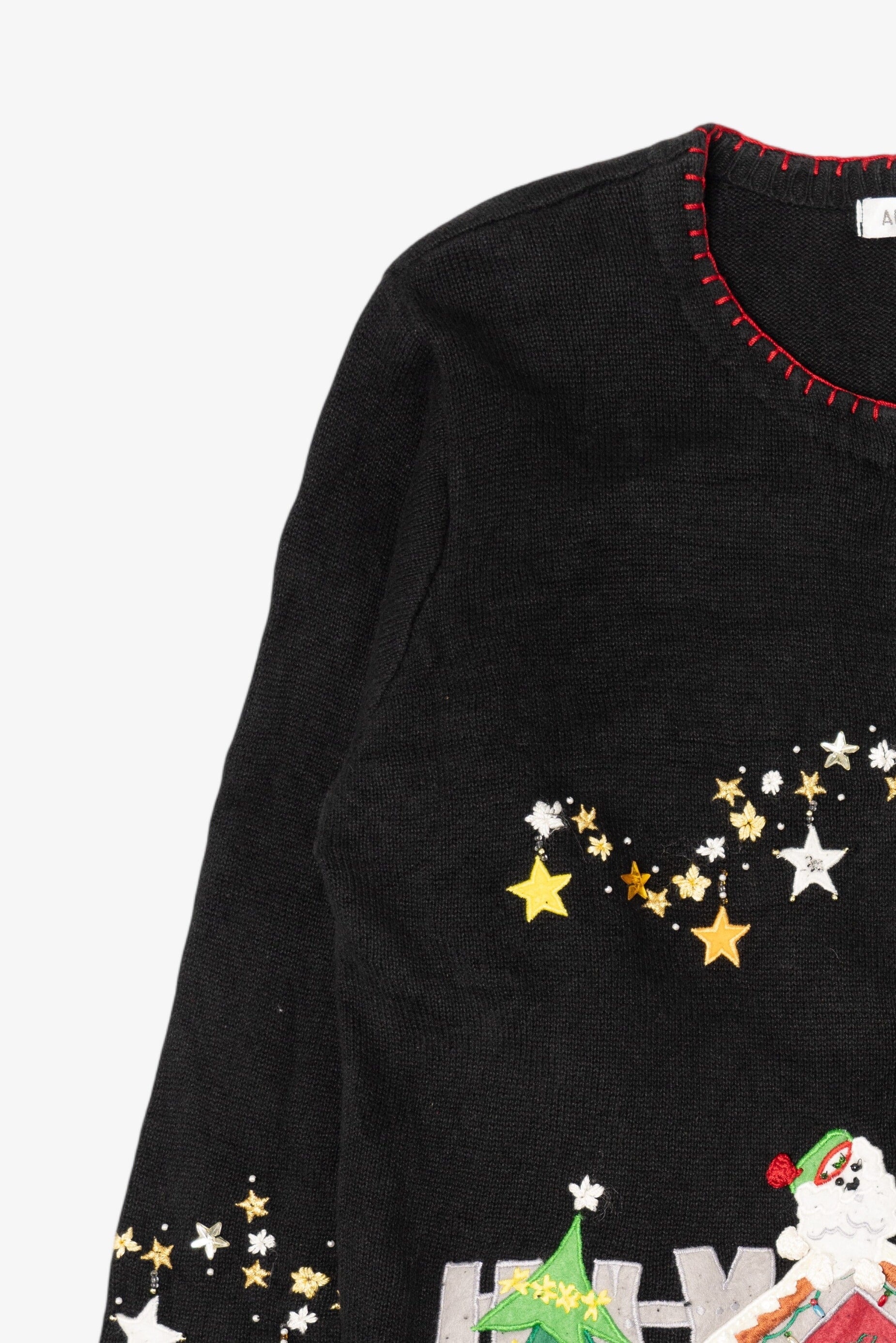 Vintage Black Arriviste Dogs Ugly Christmas Cardigan (1990s)