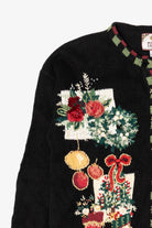 Vintage Black Tiara International Santa Ugly Christmas Cardigan (2000s)