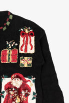 Vintage Black Tiara International Santa Ugly Christmas Cardigan (2000s)